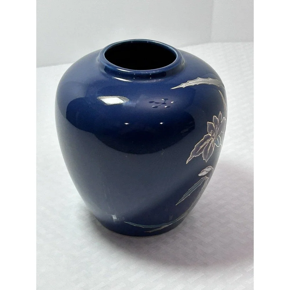 Vintage Shady Colbalt Blue Iris Ginger‎ Vase